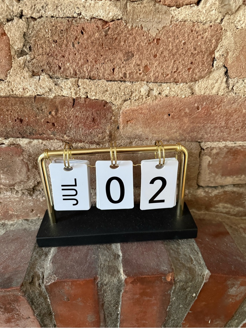Target White/Gold/Black Perpetual Flip Desk Calendar